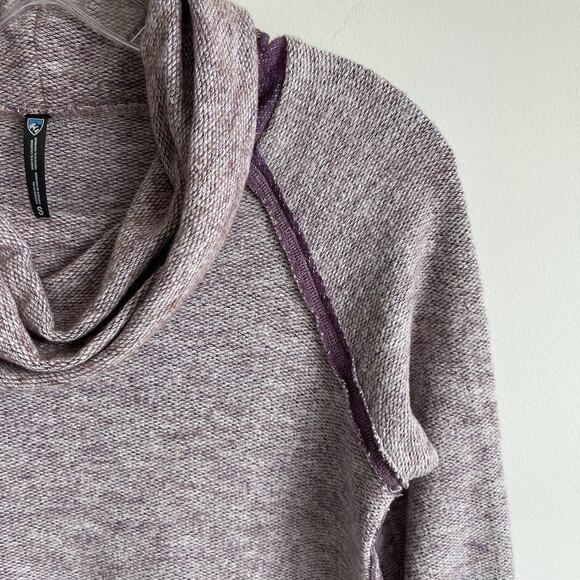 Khul Women's Cowl Neck Pullover Wool Blend Sweater Sz Small Purple Comfy Warm - Picture 6 of 12